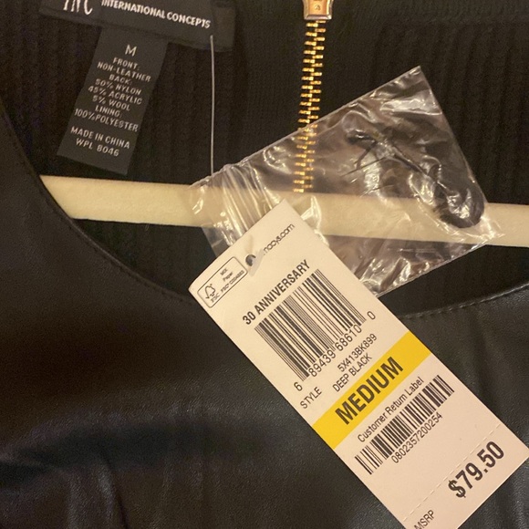 New INC Concepts with tags faux leather tank - Picture 5 of 6